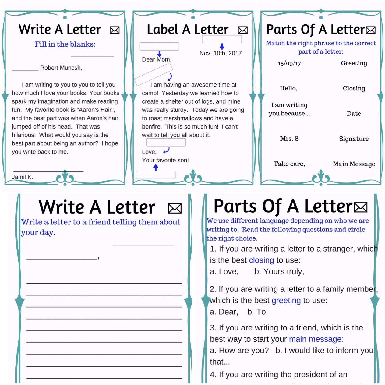 Parts Of A Letter from www.myeverydayclassroom.com