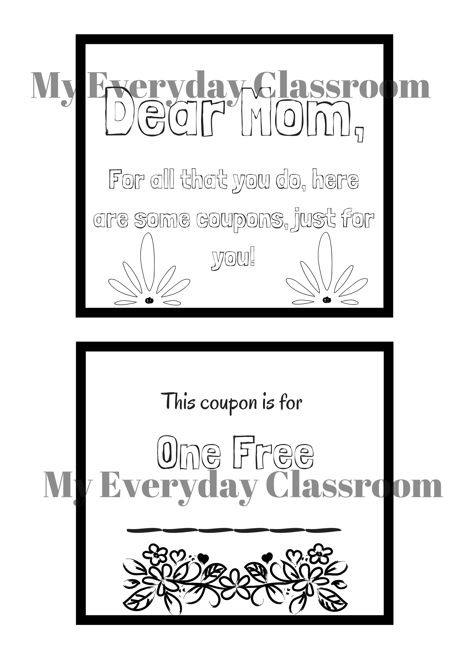 This is an adorable Mother's Day coupon booklet activity. Students will get to create and design coupon's to give to their moms. 