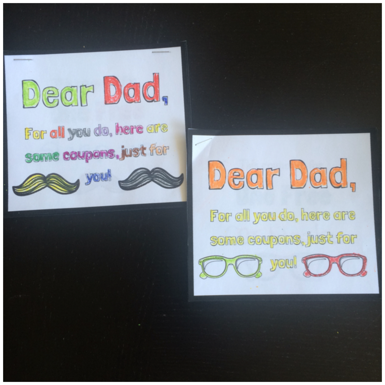 This is an adorable Father's Day coupon booklet activity. Students will get to create and design coupons to give to their dads. This is a great way to encourage kids to think about the ways they can show appreciation to their fathers, and will promote some at-home action for Father's Day. 